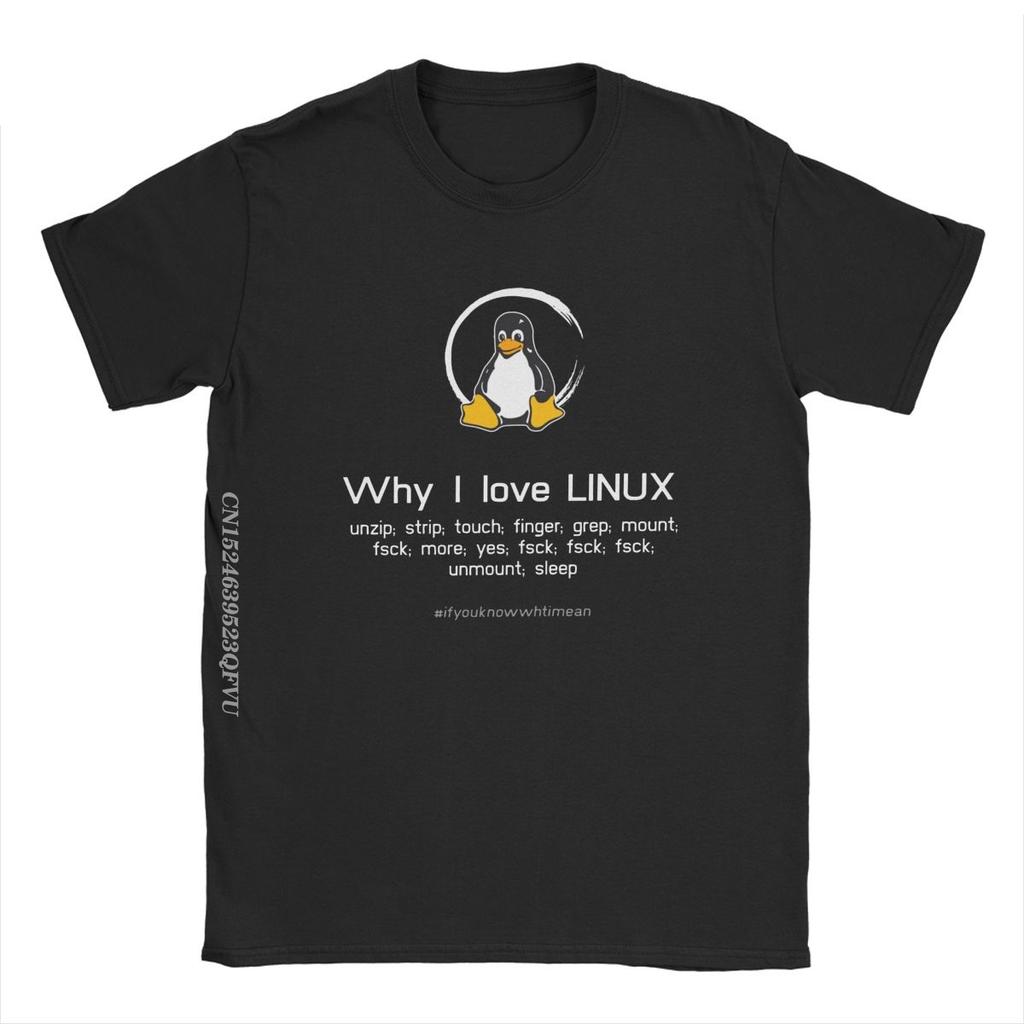 Men's Tux Linux Penguin Tshirt Premium Cotton Clothing Leisure Harajuku Manga Tees Aesthetic Camisas T-Shirts