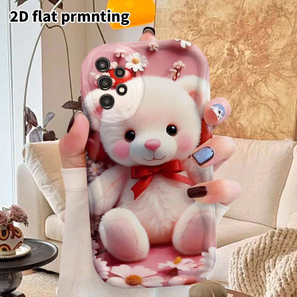 Phone Case: 2D Flat Samsung Galaxy A34 A35 M05 M06 S20 S22 S21 FE Plus 5G Protective Case, Couple Style, Little White Bear, Christmas and Halloween Gi
