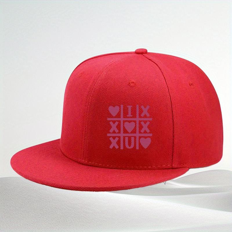 I Love You Tic Tac Toe Baseball Cap Polyester Adults Casual Sun Protection Flat Brim Snapback Hat