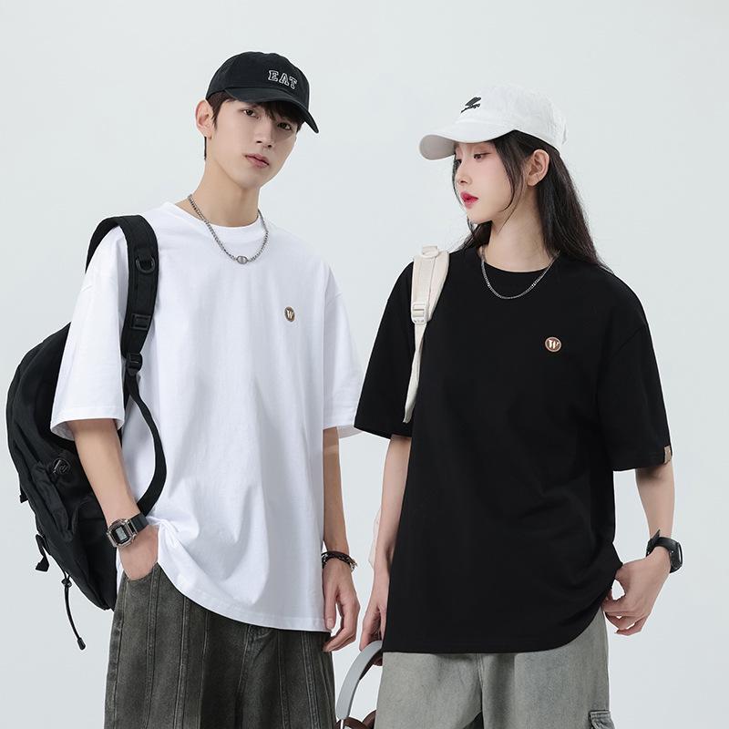 Men's Summer Embroidered Cotton Short-Sleeve T-Shirt