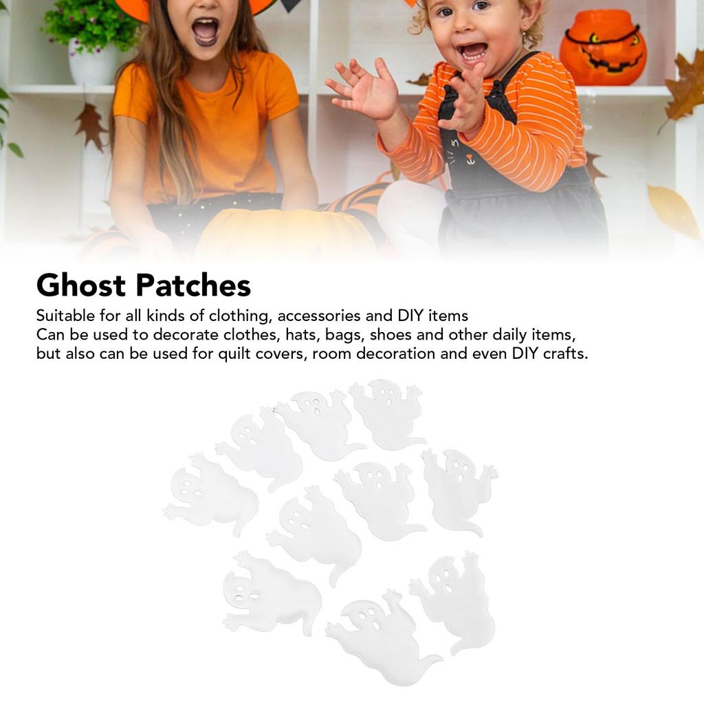 30pcs Ghost Patch Non Woven Fabric Ghost Wall Decorative Ghost Patches Set for Festival Party Home Door Wall Decor Accessories DIY