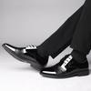 Soziales Schuhwerk für Herren Lässig Business Lackleder Kleiderschuhe Mann Glänzendes Obermaterial Spitzschuh Trend Büro Anzug Schuhe Neu