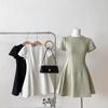 Short-sleeved Dress Women's Summer New Temperament Thin Material Suit Skirt Waist Thin A-shaped Skirt Short Skirt