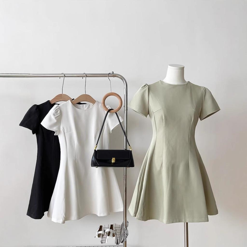 Short-sleeved Dress Women's Summer New Temperament Thin Material Suit Skirt Waist Thin A-shaped Skirt Short Skirt