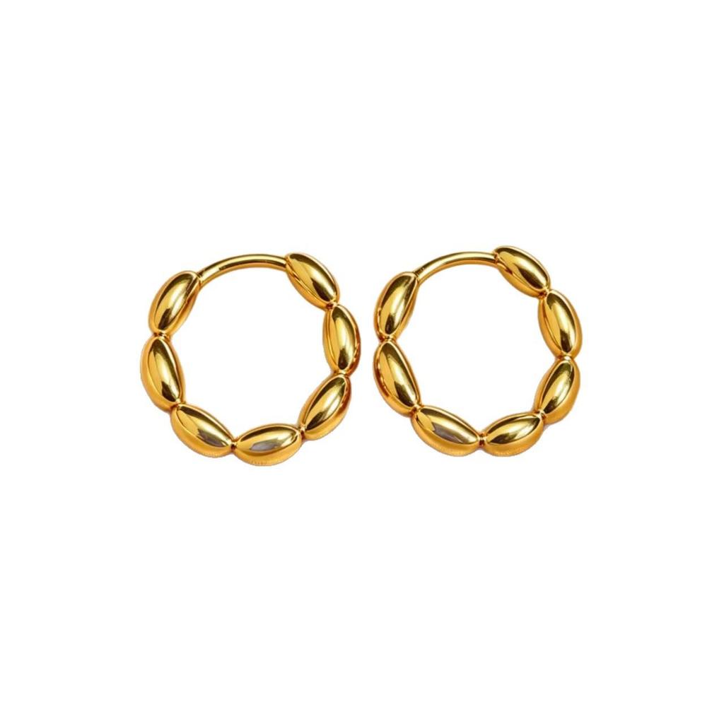 Exquisite Seven-Grain Silver Open-Mouth Earrings for Attracting Wealth
