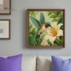 DIY Mosaic Art Project Hummingbird Faux Pearl Kit, Flower Bird Painting Numbered Canvas 3D Wall Craft Kit for Adults, Handmade Gift Sparkling Set