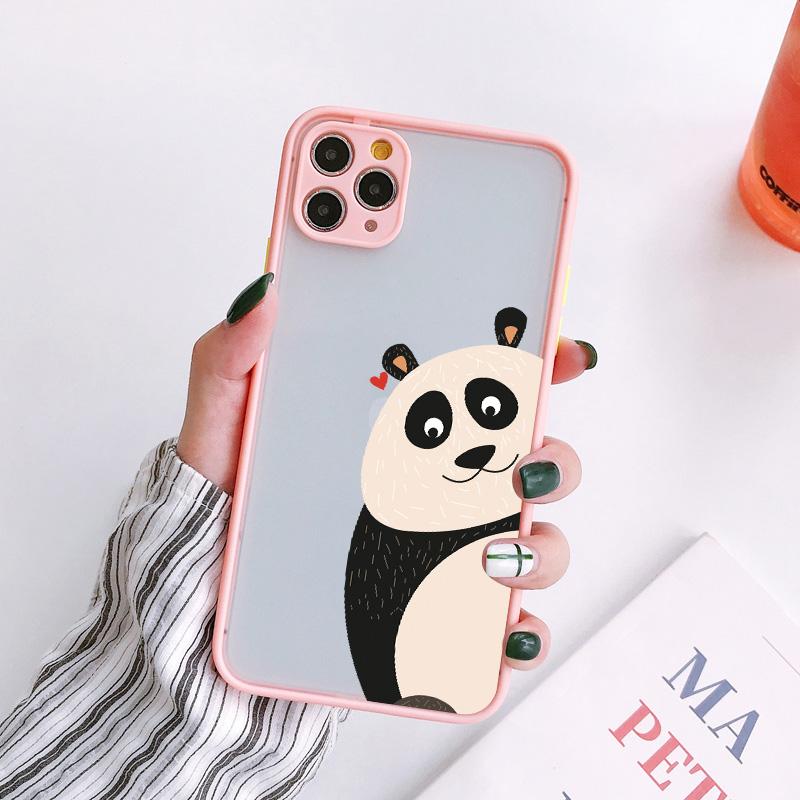 Creative Panda Family Cute Animal Phone Case for iPhone 15 12 13 11 14 Pro Max 7 8 Plus SE 2020 X XR XS Shockproof Couple Cover