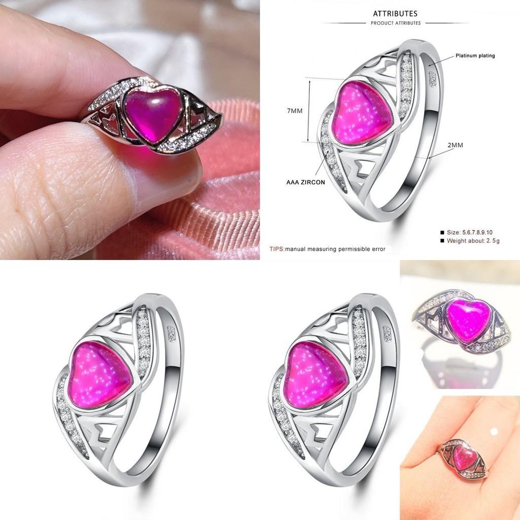 Trendy 2018 Cross-border Jewelry Supply Fantasy Australian Peach Heart Ring For Mother's Day