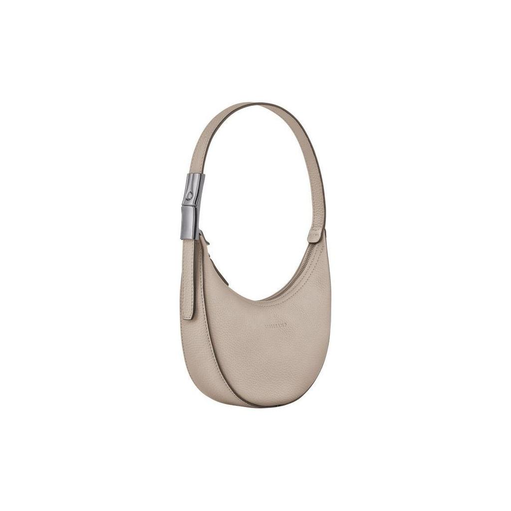 Longchamp Le Roseau Essential 21 Geprägtes Logo Reißverschluss Leder Halbmond Handtasche Damenhandtaschen Mandel 10217968266