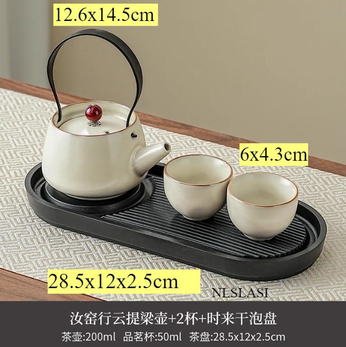 

Ceramic Tea Set Teapot Teacup Melamine Dry Foam Tray Homestay Tea Set Kitchen Bar Supplies Living Room Hospitality Utensils