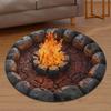 2D Library Spiral Staircase Round Rug Vintage Book Stairwell Illusion Print Fantasy Home Decor Mat Soft Non-Slip Circular Carpet