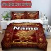 3pcs Duvet Cover Set (1*Duvet Cover + 2*Pillowcase, Without Core), Custom Name Liverpool Football Club Pattern Bedding Set, Home Bedroom Decor Gift