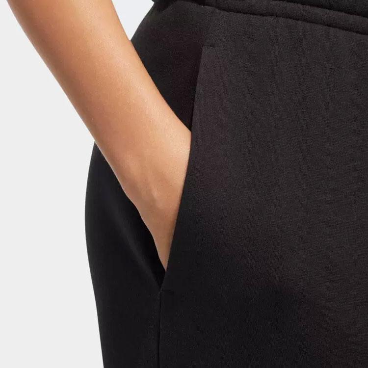 Adidas Originals Trefoil Logo Print Solid Color Cuffed Sports Pants Women Bottoms Black HI4908