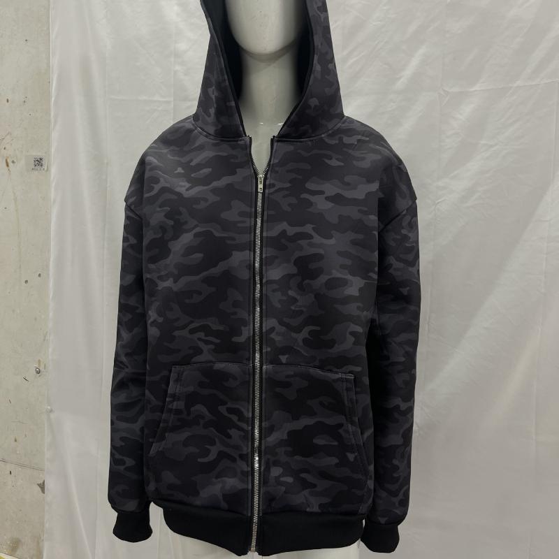 Evropská a americká podzimní a zimní retro personalizovaná módní volná maskáčová mikina s kapucí pro muže a ženy