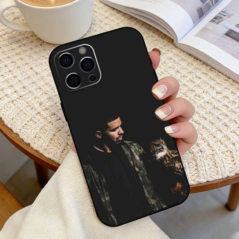 D-Drake OvO-o OWL Phone Case For iPhone 17,16,15,14,13,12,11 Plus,Pro Max,XS,Soft Silicone Black Cover