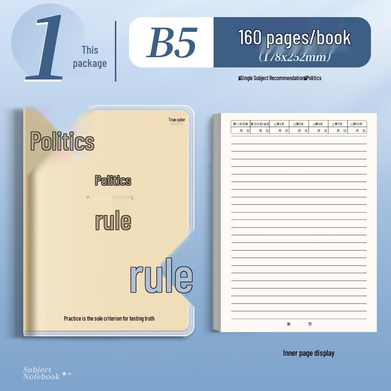 Full Color Adhesive Notebook Cover with Pockets for English & Chemistry Subjects