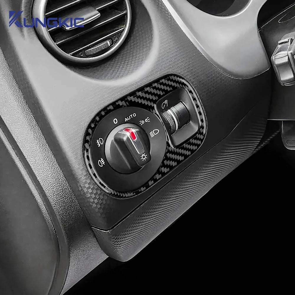 Cadre de Commutateur de Phare de Voiture Autocollant Fibre de Carbone Souple pour Seat Altea 2004-2016 Conduite à Gauche Conduite à Droite Kit d'Accessoires Intérieurs 3D Réels