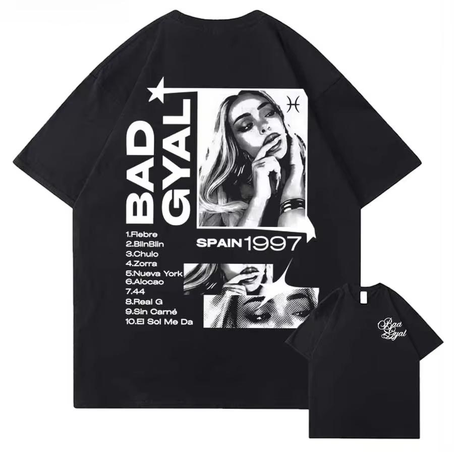 

New Singer Bad Gyal Album Tour Graphic Cotton Printed Tshirt for Streetwear Summer Top Breathable Casual Unisex Women T Shirt S