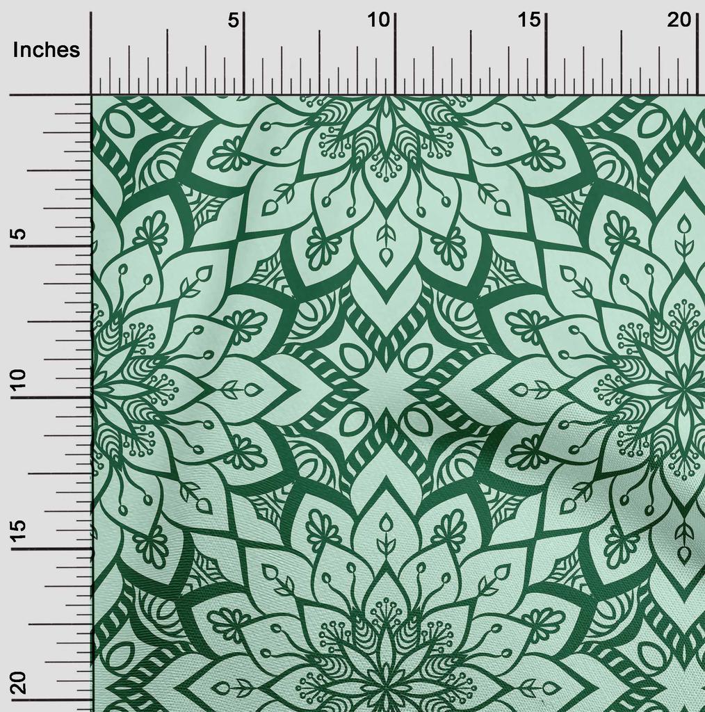 oneOone Cotton Flex Green Fabric Asian Bohemian Dress Material Fabric Print Fabric By The Yard 40 Inch