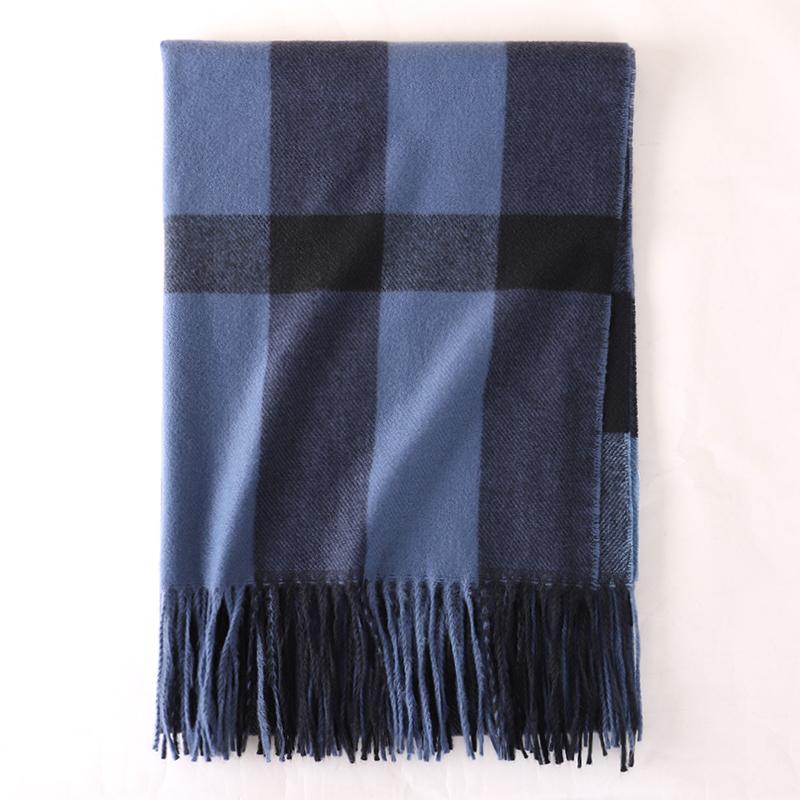 Luxusní design Kostkovaný kašmírový šátek pro ženy Zimní teplá šála Zábal Pašmína Bufanda Hrubá deka Pončo Echarpe Bandana