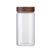 Airtight Glass Storage Jar with Acacia Wood Lid - Thick Transparent Jar for Grains and Cereals