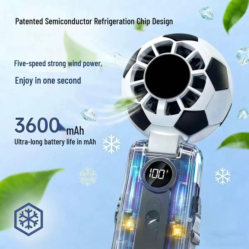X68 Portable USB Mini Fan: Cooling, Handheld Display for Football Fans