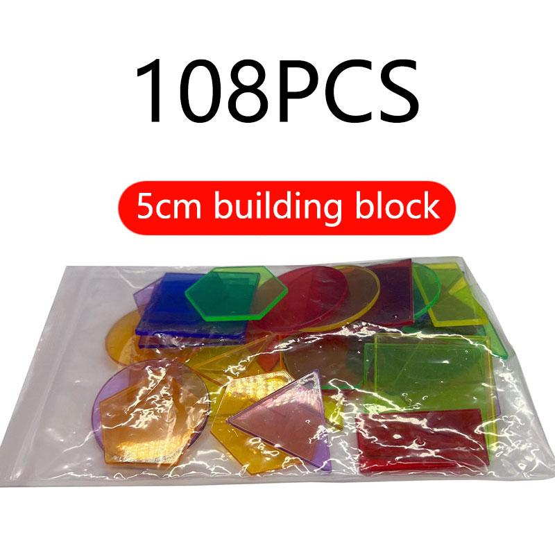 Children Transparent Blocks Montessori Toys 3D Geometric Shapes DIY Sensory Play Parish Educational Learning Light Table Toys