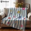 Stripe Star Ultra Soft Sherpa Fleece Blanket Fluffy Warm Halloween Cozy Throw for Sofa Couch Bedroom Gift All Season