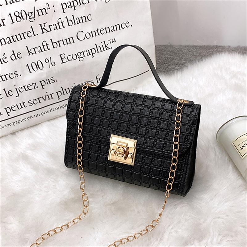 Dámská móda Reliéfní PU kůže Taška přes rameno Řetězová Ležérní crossbody kabelka