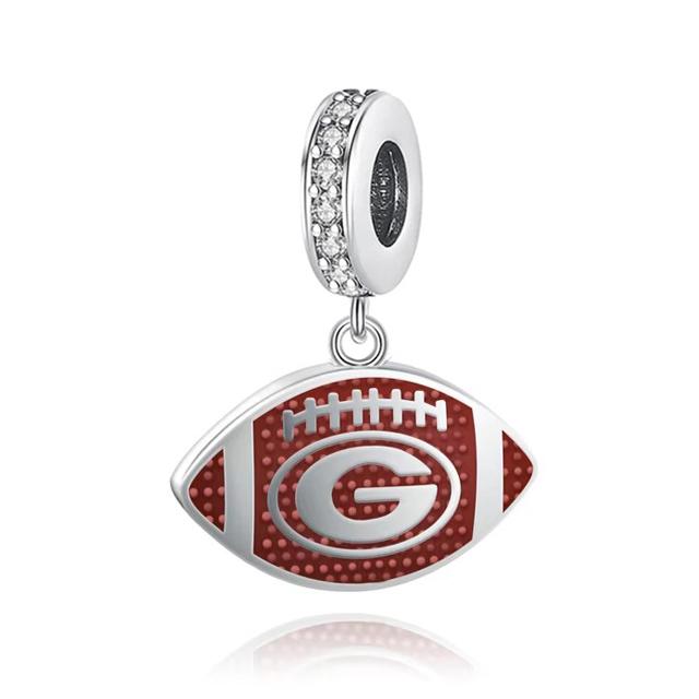 925 Silver Clasp Charms Sports Baseball Football Bead DIY Jewelry Necklace Bracelet Bangle Women Gift