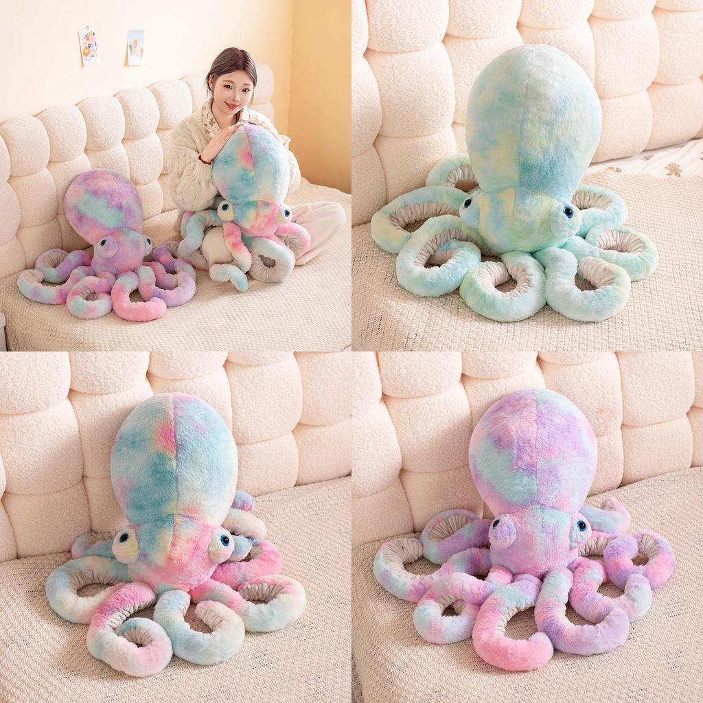 Plush Octopus Toy With Bright Colors For Kids Gift And Soft Animal Decor