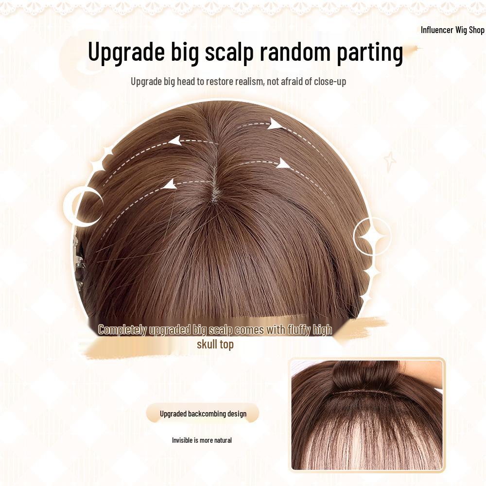 Chocolate Brown Long Curly Wig with Bangs - Y2K Sweetheart Style
