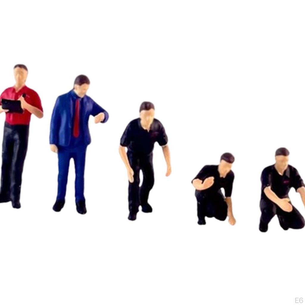 5 Pieces 1/64 Scale Diorama Figures Miniature Scene Hobby Character Repairman for Desktop Ornament