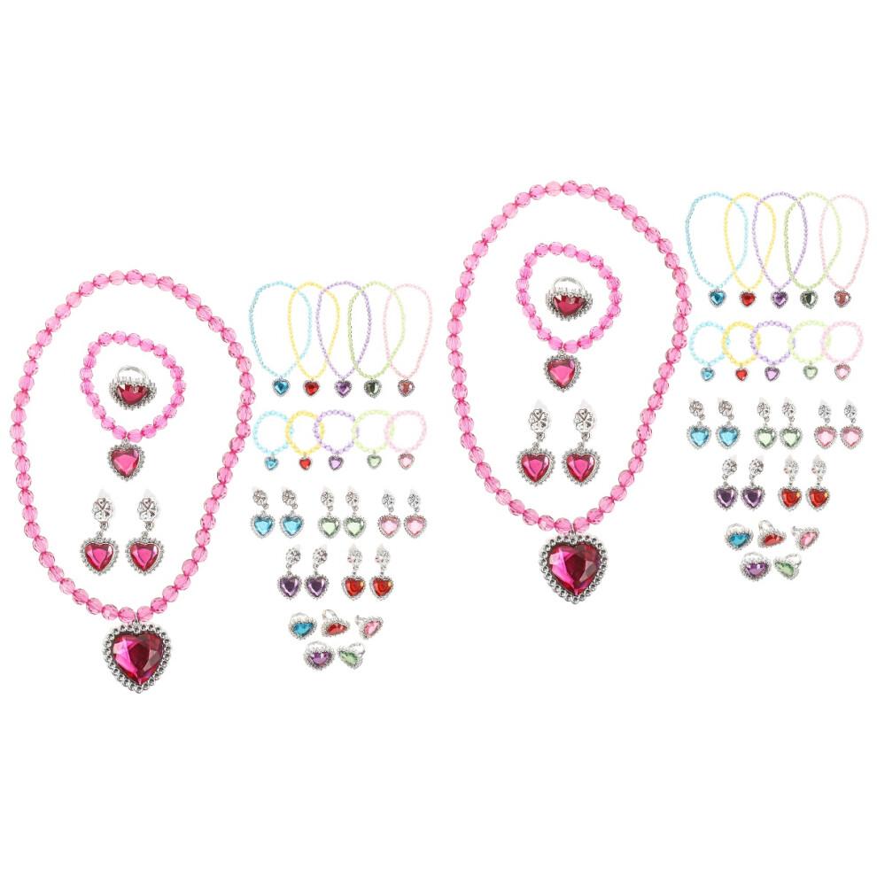 2 Pieces Girls Jewellery Sets For Kids Dress Up Bracelets Necklace