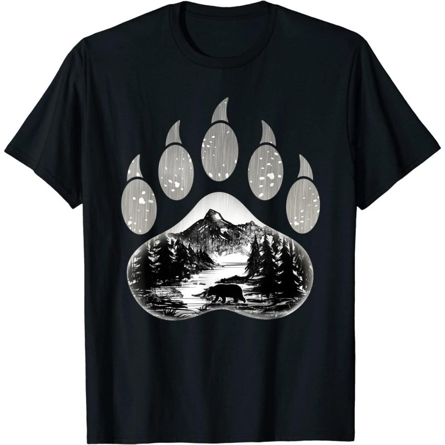 YBAB Native American Indian Bear Claws Funny Mountain Animal Gift T-Shirt XXXXXL чёрный