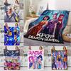 K-POP Demons Hunter Theme Flannel Blanket, Hot Anime Print Throw Blanket, Fan Gift Blanket, Multi-Purpose Blanket for Leisure