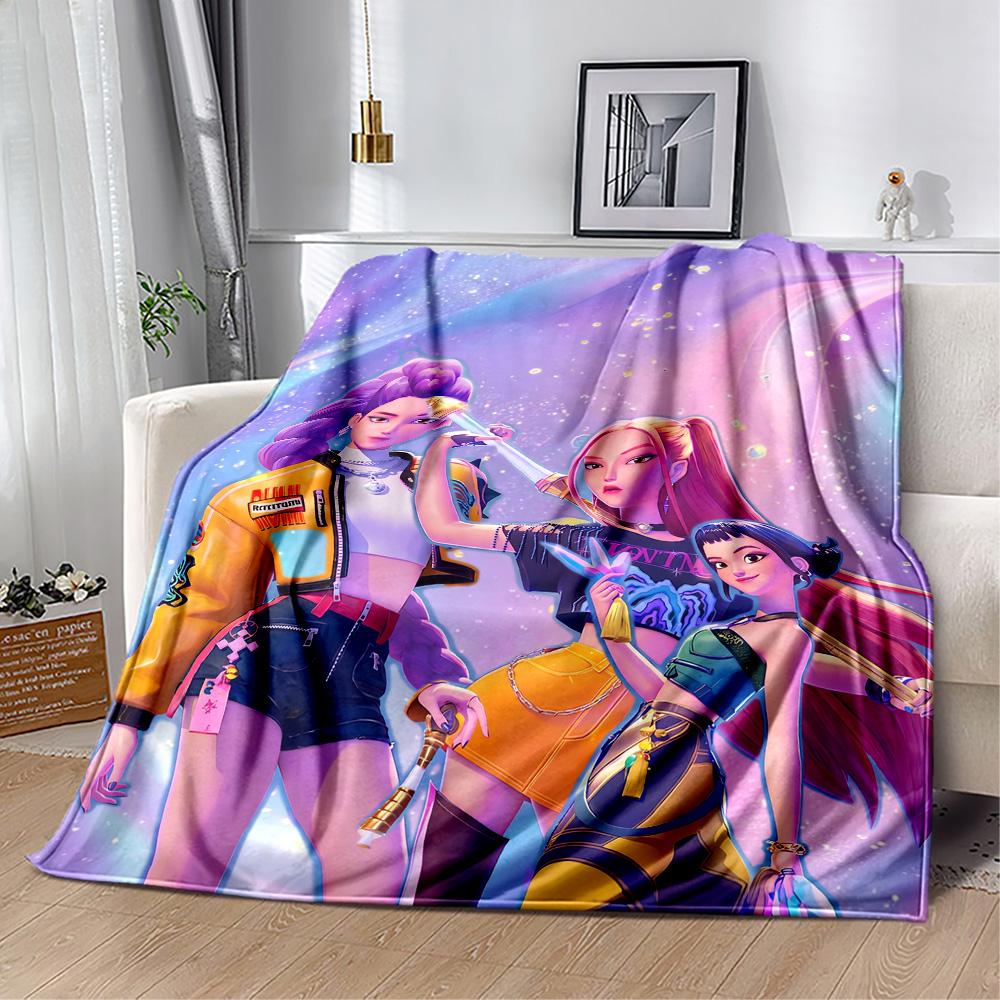K-pop Demon Hunters Blanket Soft & Cozy Suitable for Sofa Office Chair Seaside for All Occasions Stylish Decor Best Holiday Gift for Friends Family