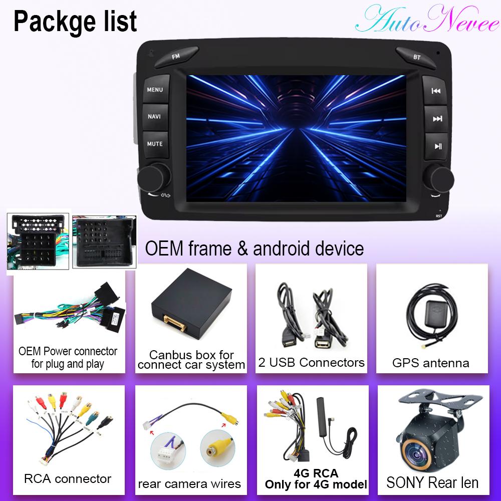 7 Inch Android Auto CarPlay Car Multimedia Player For Mercedes W209 Benz W209 W203 Vito W639 Vaneo CLK W210 Bluetooth Car Radio