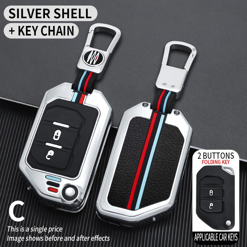 

Car Key Case Cover Protective Shell Fob for Jeep Wrangler JL JLU Rubicon Gladiator JT Sahara JLU 2018 2019 2020 2021 2022 2023