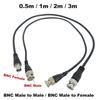 0.5m 1m 2m 3m BNC Male To Male Female Adapter Dual Head Cable Video Connector Extension Wire For Tv CCTV Camera