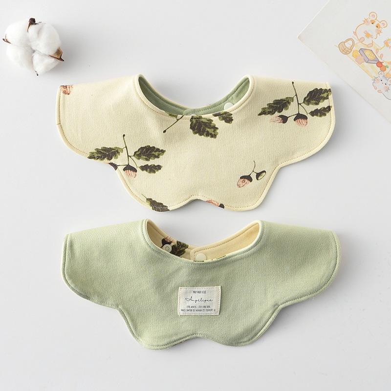 Korean Style A-Type Pure Cotton Double-Sided Baby Bib for 0-2 Years