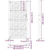 VidaXL Porte de jardin acier résistant aux intempéries design feuilles, porte de clôture, porte extérieure, porte en métal, 4100968