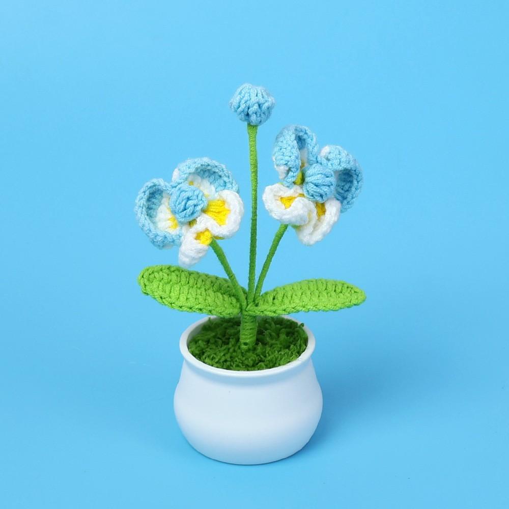 Hand-Knitted Wool Fake Flowers Set: Sunflower, Carnation, Tulip - Desktop Decor, Teacher/Student Gift, Everlasting Bouquet