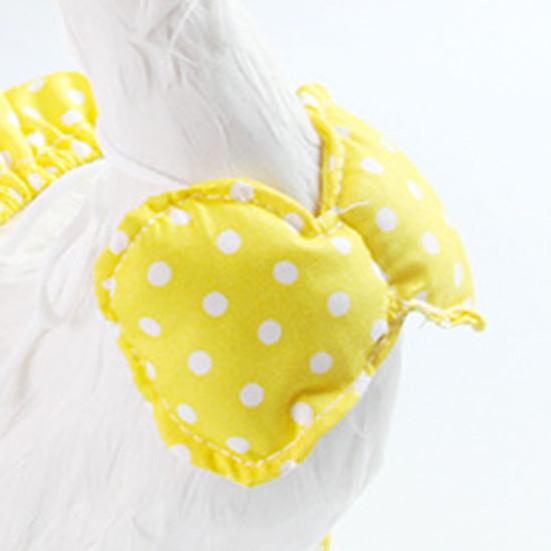Summer Porch Goose Bikini Clothes Yellow Polka Dot Hawaiian Goose Outfit for 23"/17" Lawn Goose Statue Goose Costume for Outdoor Garden Yard Decor