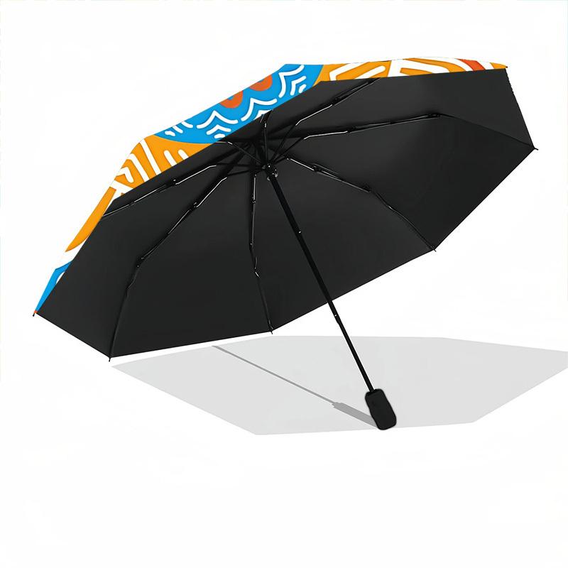 1pc Mandala Automatic Opening/Closing Folding Umbrella with 8 Ribs, Portable Sunshade Umbrella Birthday and Holidays gifts yy250105103