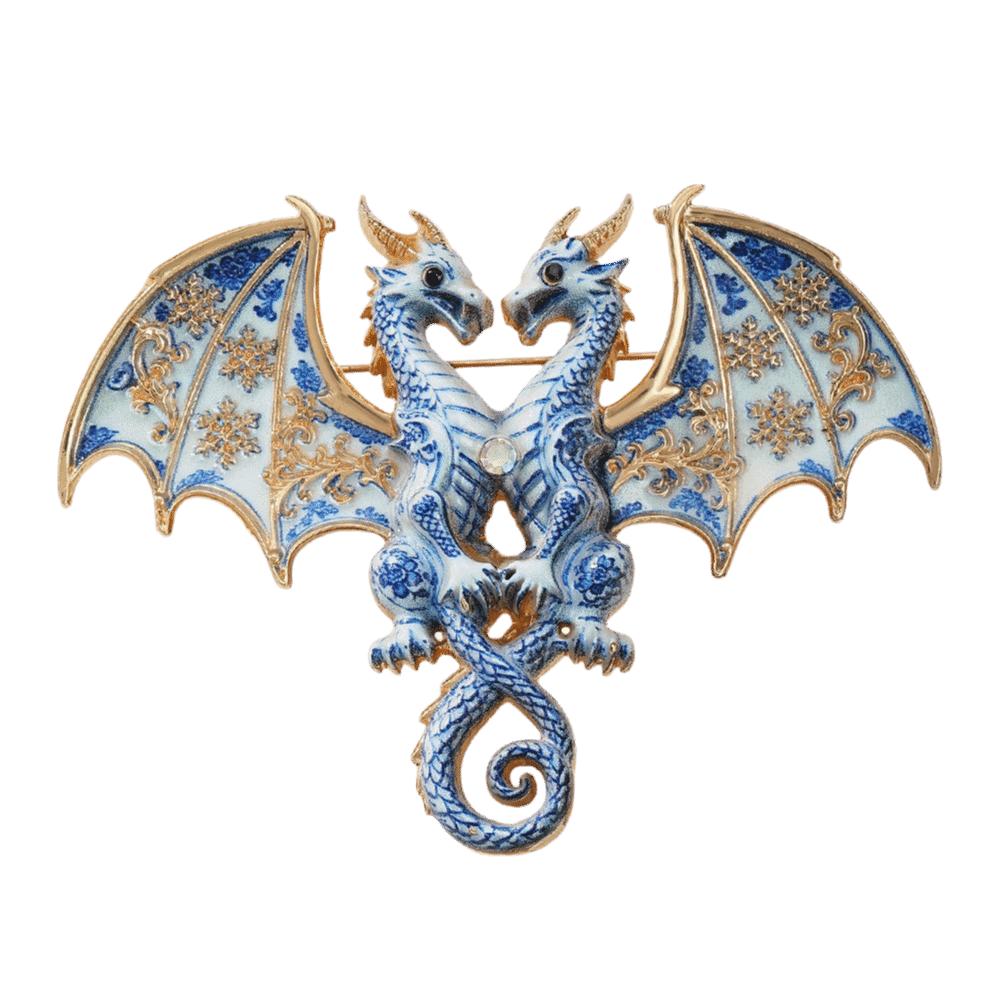 Classic Chinese Ceramic Lapel Pin Jingdezhen Style Jewelry Clothing Decoration