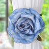 55KF 2PCs Faux Roses Curtain Tiebacks For Window Treatments Durability Polyester Fabric Decorative Clip Holders