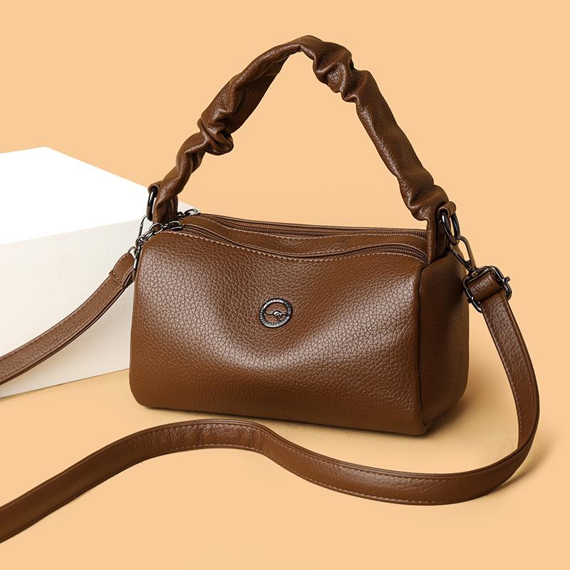 Bag Women's retro messenger bag New fashion pillow bag Wide shoulder strap One shoulder bag