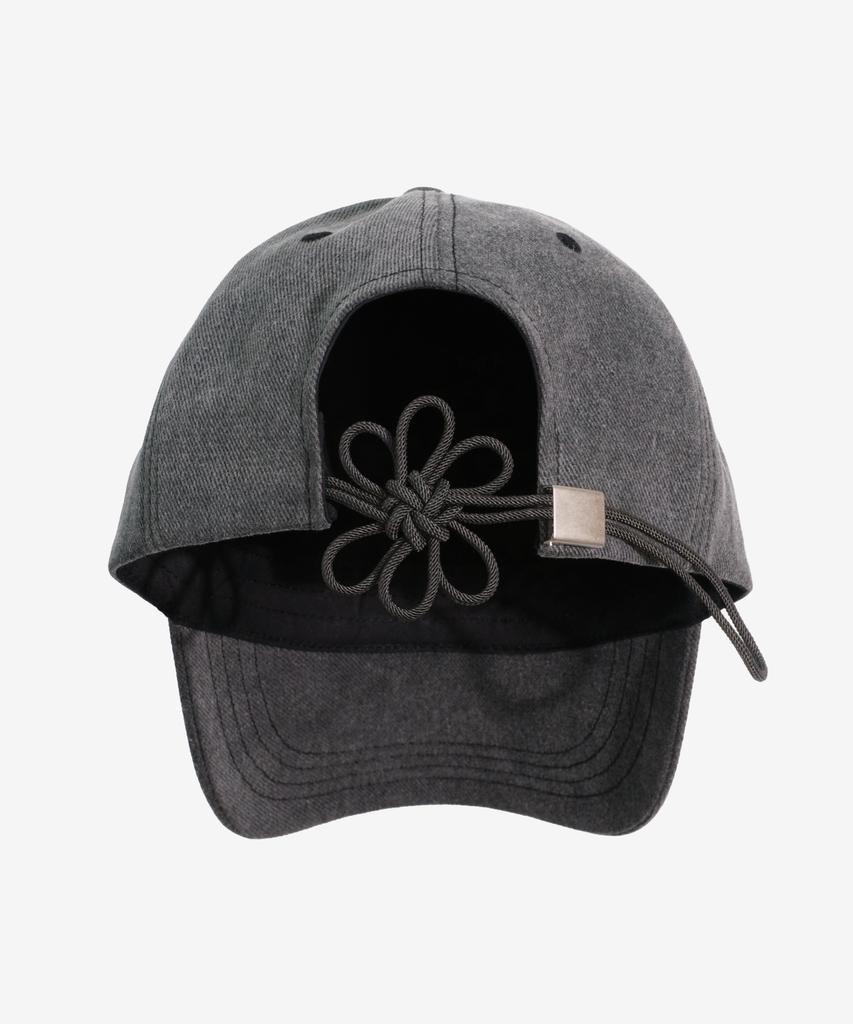 Ongo One, Two, Three, Flower Knot Cap [Charcoal]