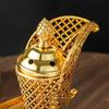 Golden Iron Hollow Moon Incense Burner, Middle Eastern Indoor Incense Burner, Arabic Desktop Decorative Incense Burner